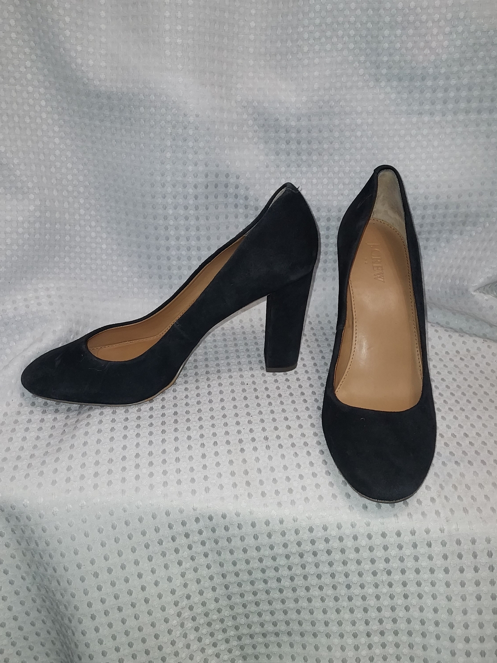 J. Crew Black Suede Block Heel Pumps